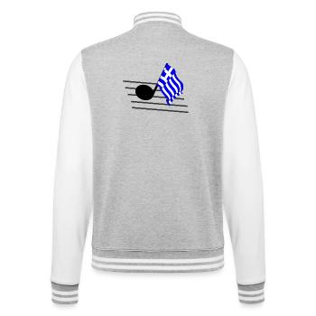 Flag music tone flag Greece - College Sweat Jacket - heather grey/white - Back - Marisol (170cm)