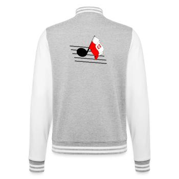 Flag music tone flag Poland - College Sweat Jacket - heather grey/white - Back - Marisol (170cm)