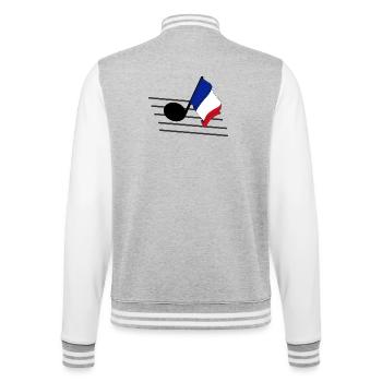 Flag music tone flag France - College Sweat Jacket - heather grey/white - Back - Marisol (170cm)
