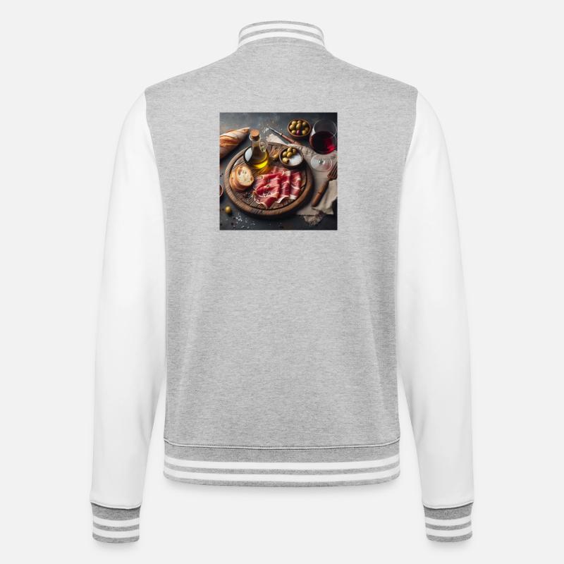 Ham platter - College Sweat Jacket - heather grey/white