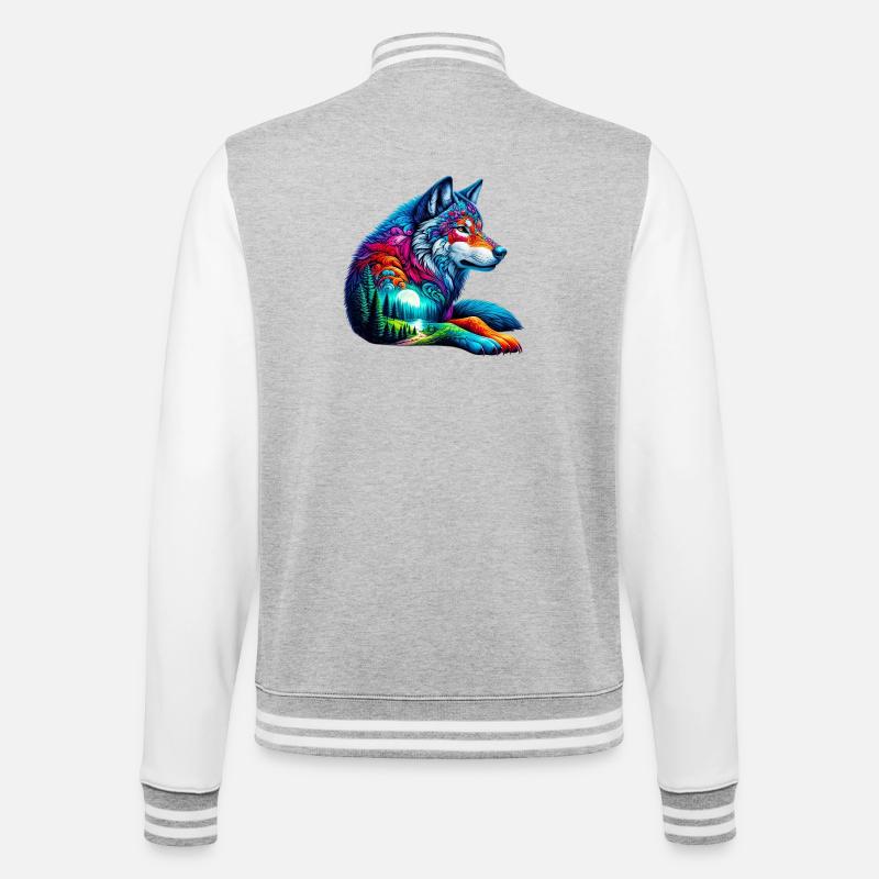 Loup - Veste Teddy - gris chiné / blanc
