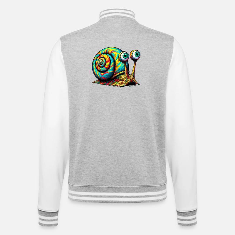 Escargot - Veste Teddy - gris chiné / blanc