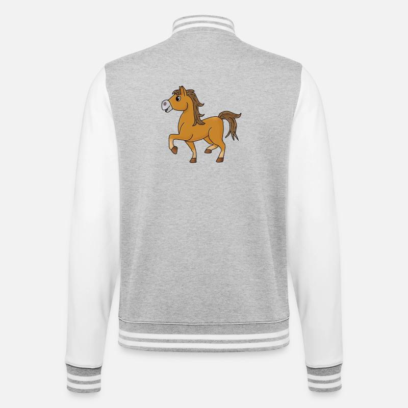 Brauner - College-Sweatjacke - Grau meliert/Weiß