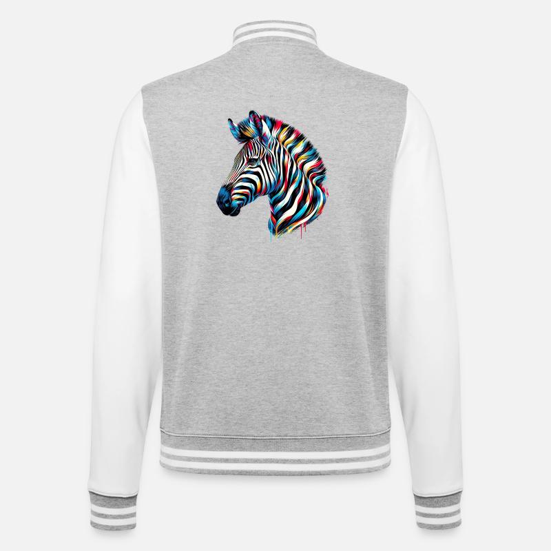 Zebra - College Sweat Jacket - heather grey/white