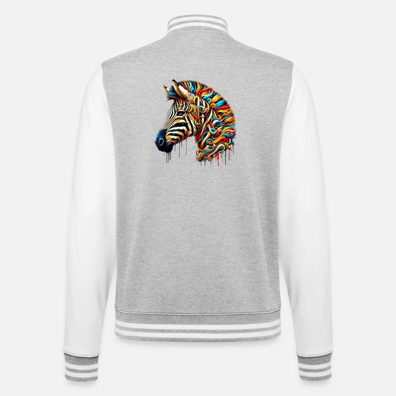 Zebra - College Sweat Jacket - heather grey/white