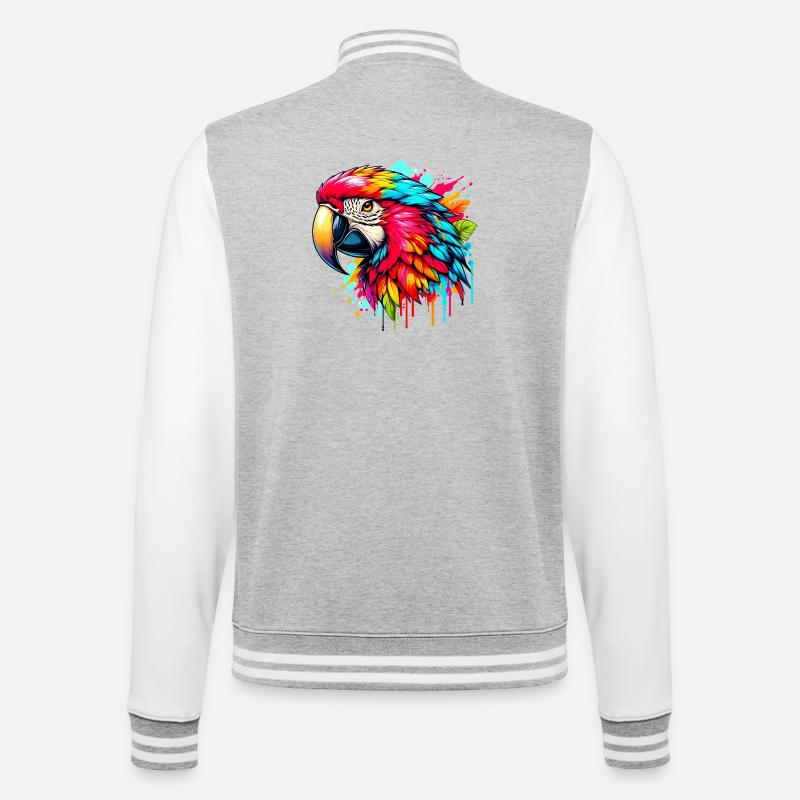 Perroquet - Veste Teddy - gris chiné / blanc