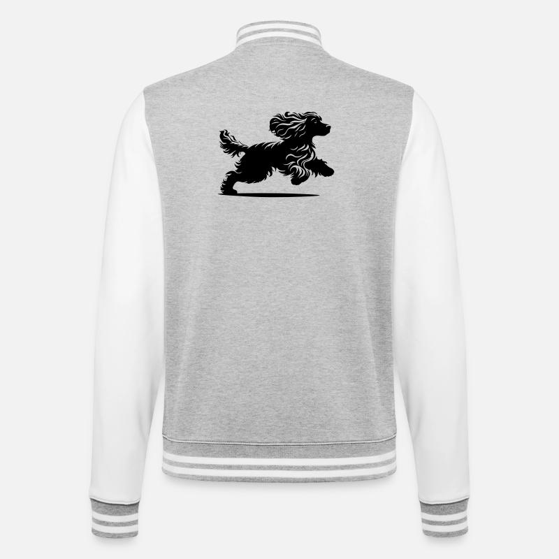 Cocker Spaniel - College Sweat Jacket - heather grey/white