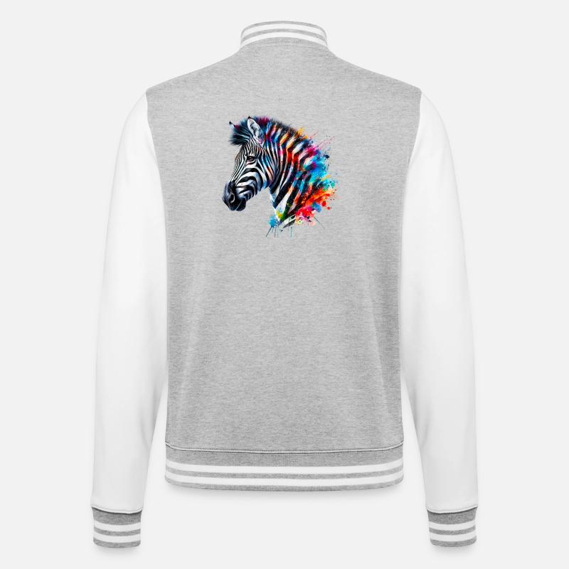 Zebra - College Sweat Jacket - heather grey/white