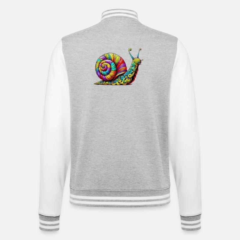 Snail - College Sweat Jacket - heather grey/white