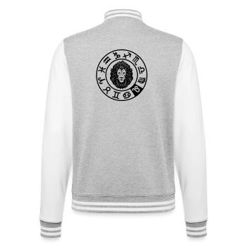Sternzeichen Löwe im Kreis der zwölf Zeichen - College-Sweatjacke - Grau meliert/Weiß - Hinten - Marisol (170cm)