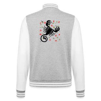 Sternzeichen Stern Logo Skorpion - College-Sweatjacke - Grau meliert/Weiß - Hinten - Marisol (170cm)