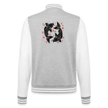 Sternzeichen Stern Logo Fische - College-Sweatjacke - Grau meliert/Weiß - Hinten - Marisol (170cm)