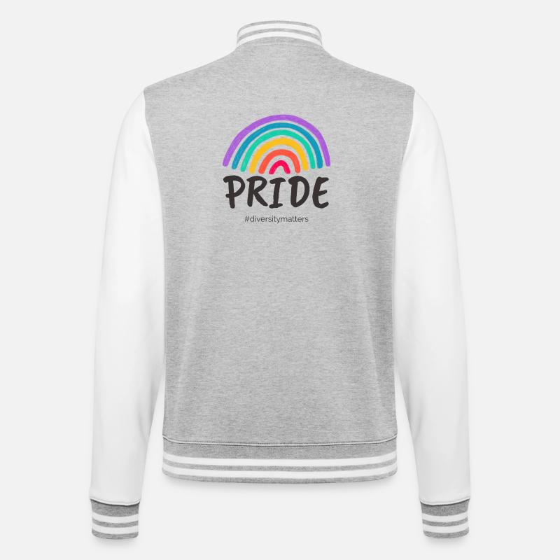 Pride noir - #diversitymatters - Veste Teddy - gris chiné / blanc