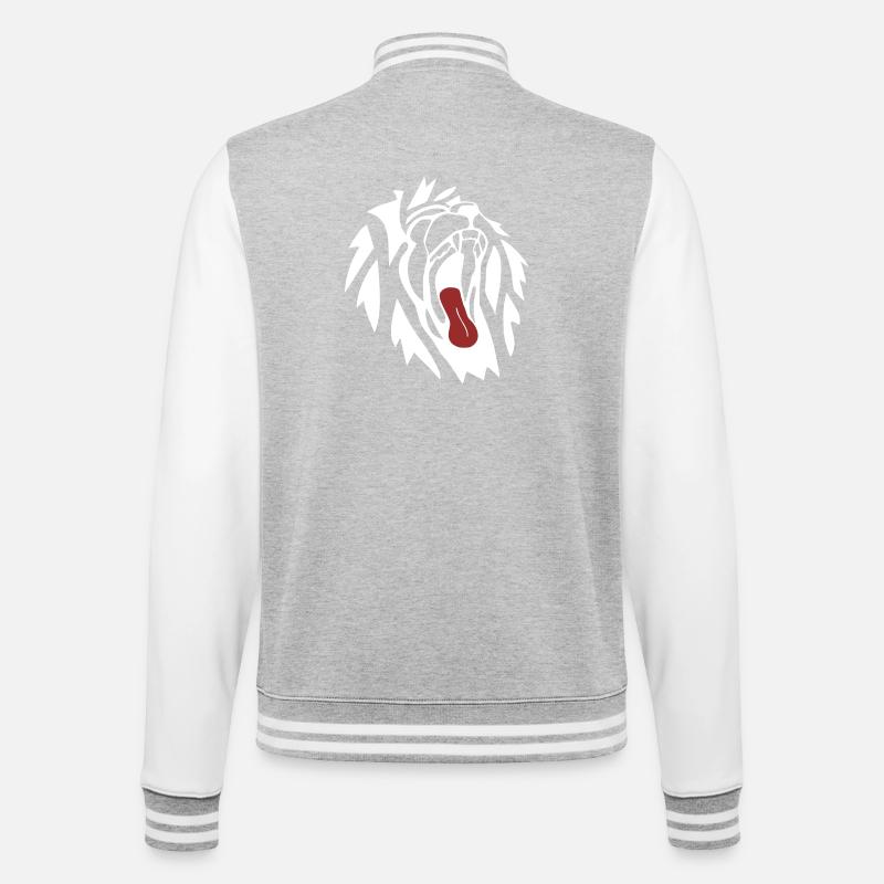 Bâillement du Lion - Veste Teddy - gris chiné / blanc