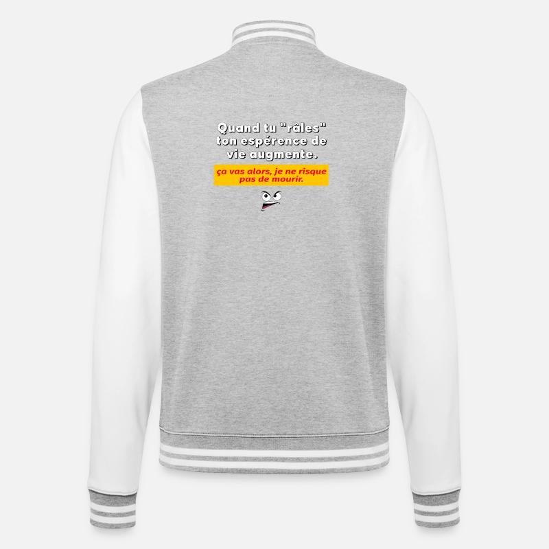Wenn du murrst - College-Sweatjacke - Grau meliert/Weiß