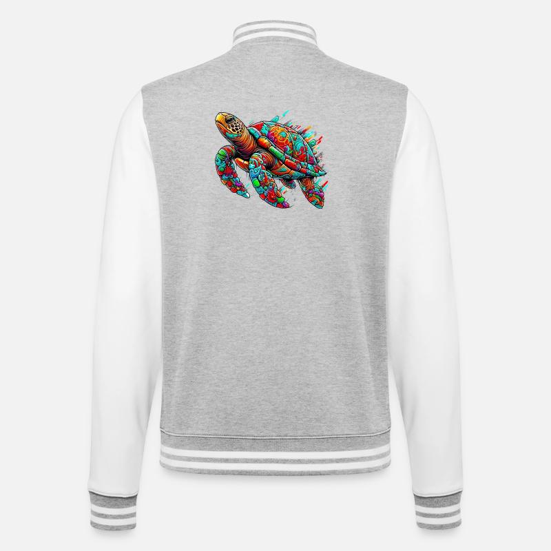 Turtle - College Sweat Jacket - heather grey/white
