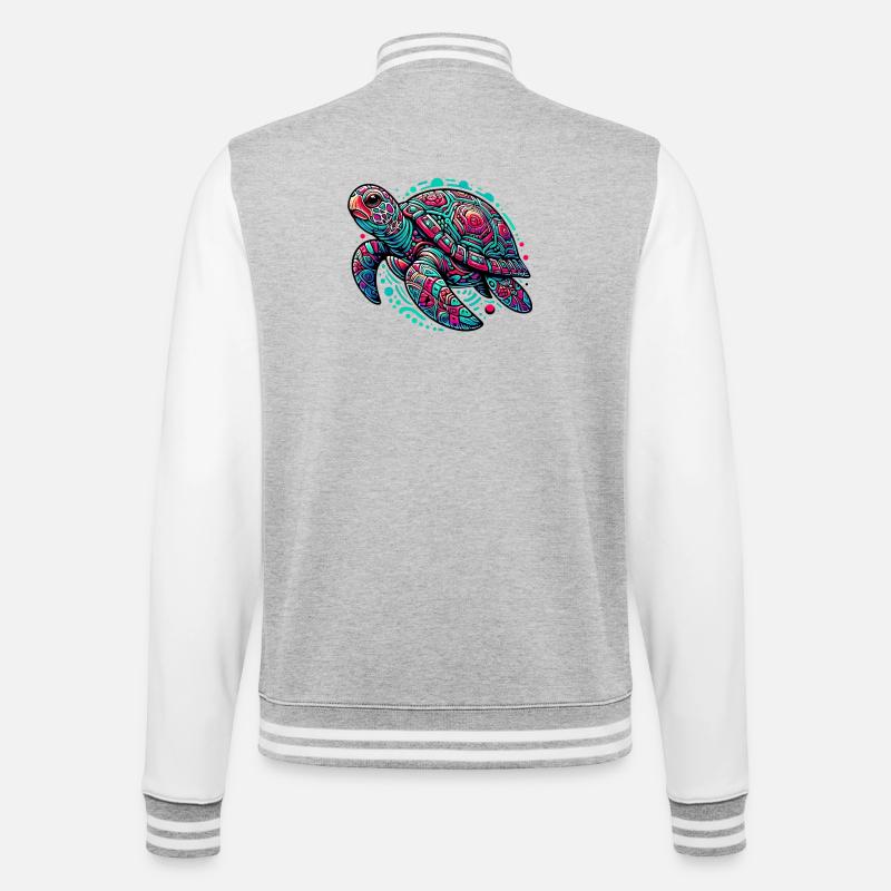 Turtle - College Sweat Jacket - heather grey/white