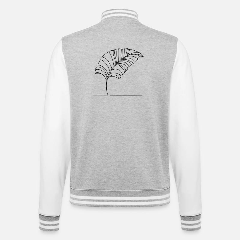 Feuille - Veste Teddy - gris chiné / blanc