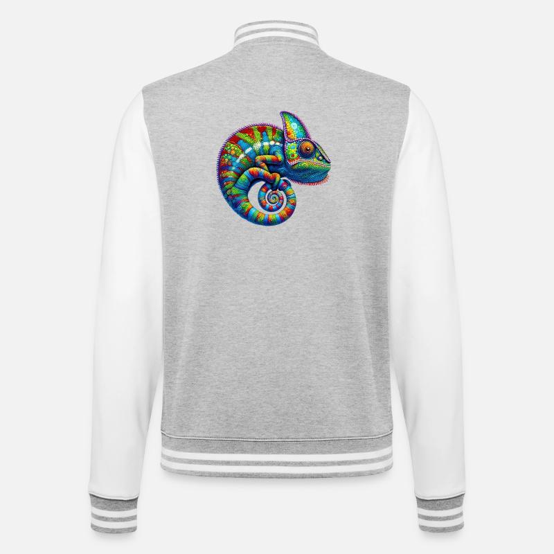 Caméléon - Veste Teddy - gris chiné / blanc