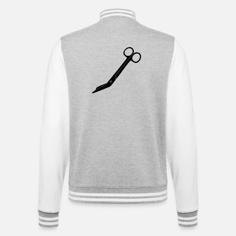 Verbandschere - College-Sweatjacke - Grau meliert/Weiß