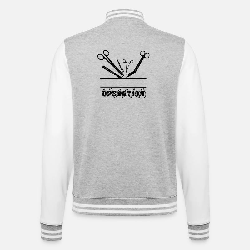 Nom de l’opération Bannière Suture - Veste Teddy - gris chiné / blanc