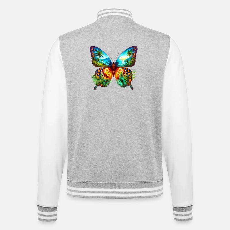 Papillon - Veste Teddy - gris chiné / blanc