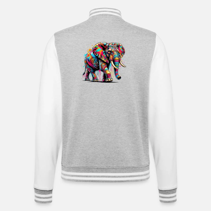 Elephant - College Sweat Jacket - heather grey/white