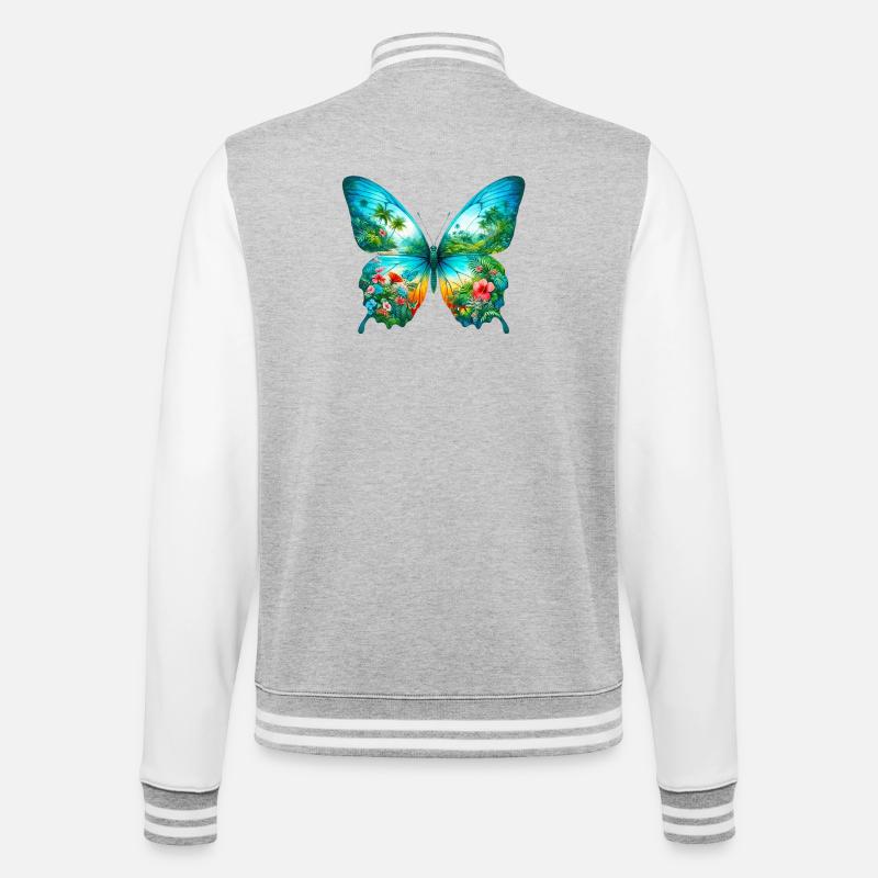 Papillon - Veste Teddy - gris chiné / blanc