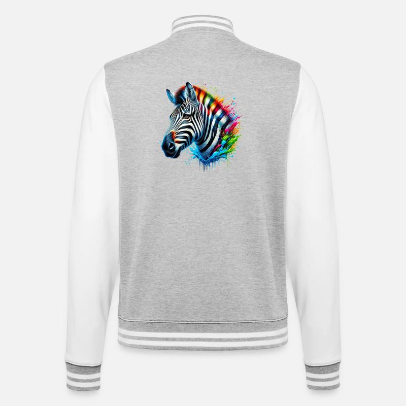 Zebra - College Sweat Jacket - heather grey/white