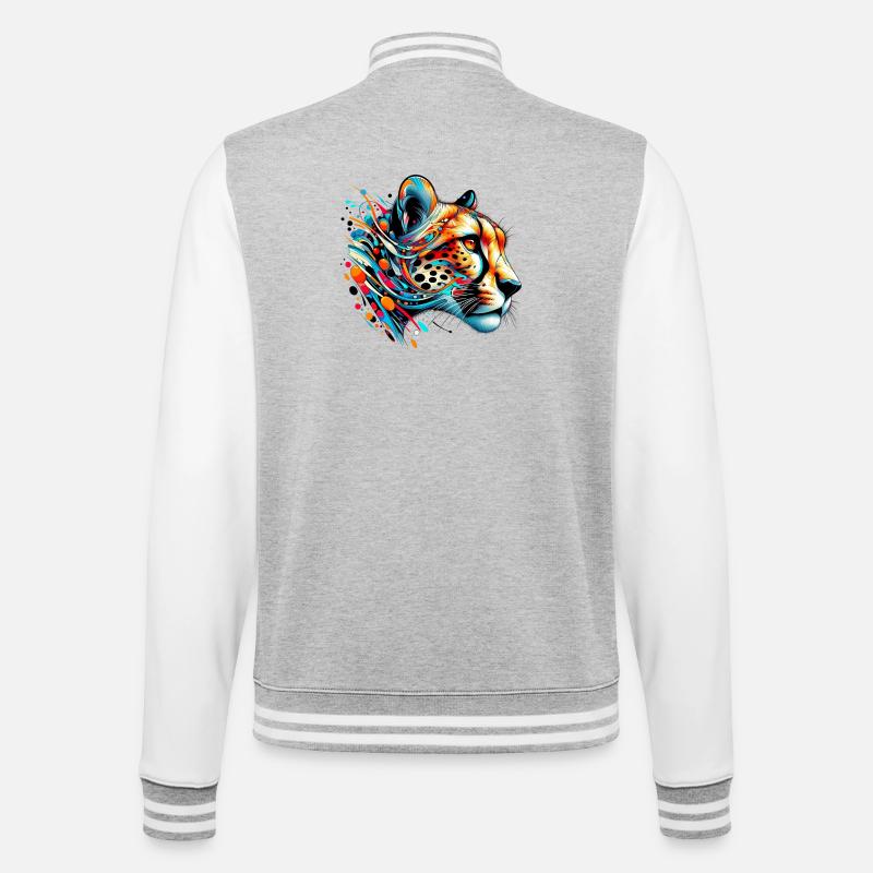 Gepard - College-Sweatjacke - Grau meliert/Weiß
