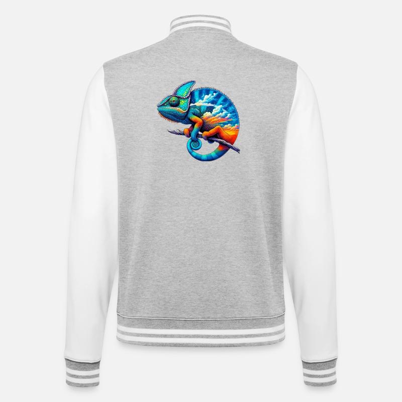 Caméléon - Veste Teddy - gris chiné / blanc