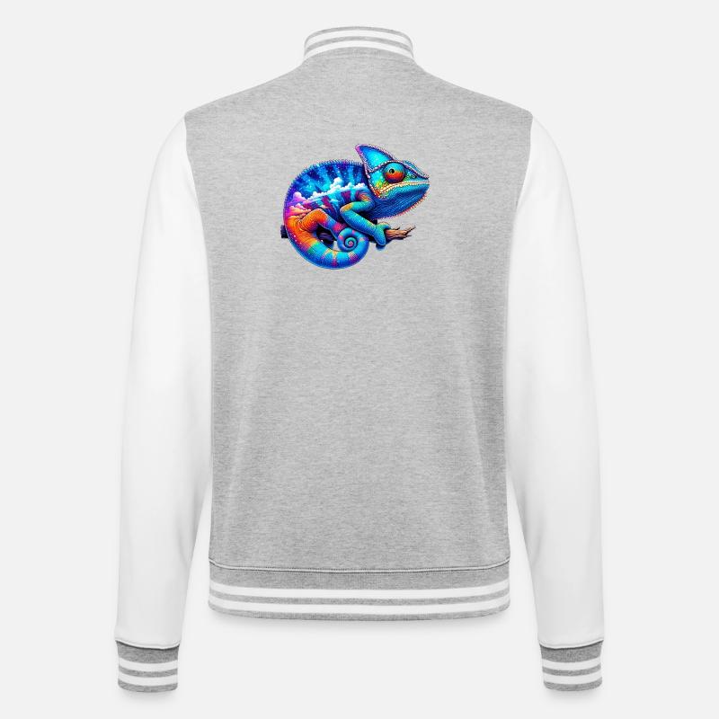 Chameleon - College Sweat Jacket - heather grey/white