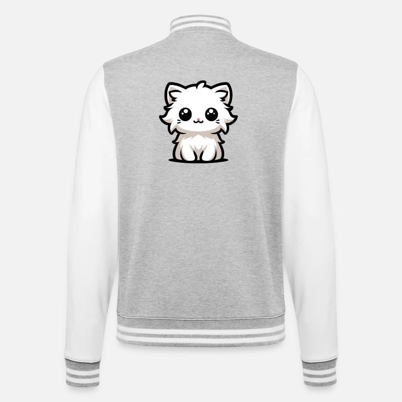 Le chaton le plus mignon - Veste Teddy - gris chiné / blanc