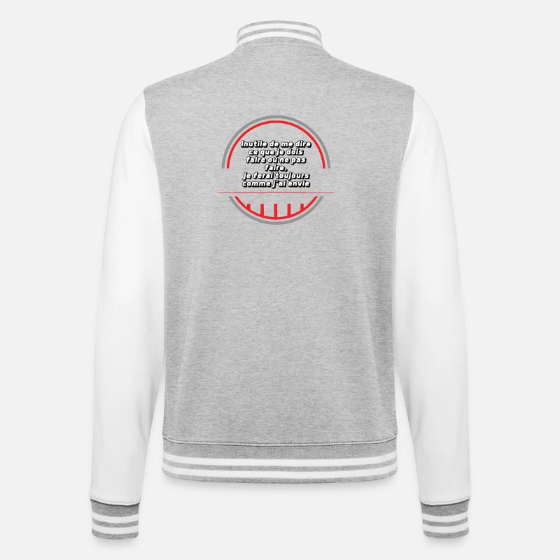 Ich mache, was ich will - College-Sweatjacke - Grau meliert/Weiß