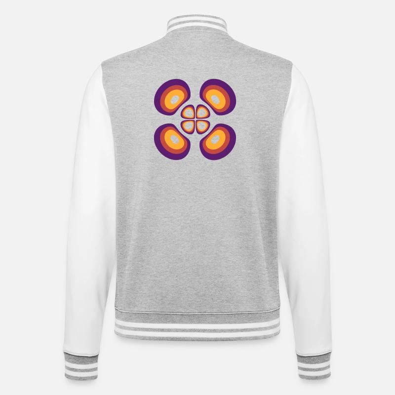 Wahrscheinlichkeitsdichte Wasserstoffatom (4,2,1) - College-Sweatjacke - Grau meliert/Weiß