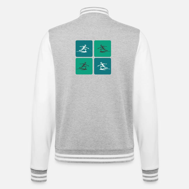 Fechten - College-Sweatjacke - Grau meliert/Weiß