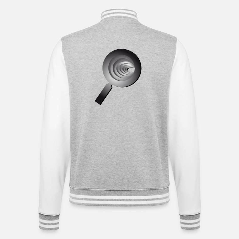 3D magnifying glass - Lupe - College-Sweatjacke - Grau meliert/Weiß