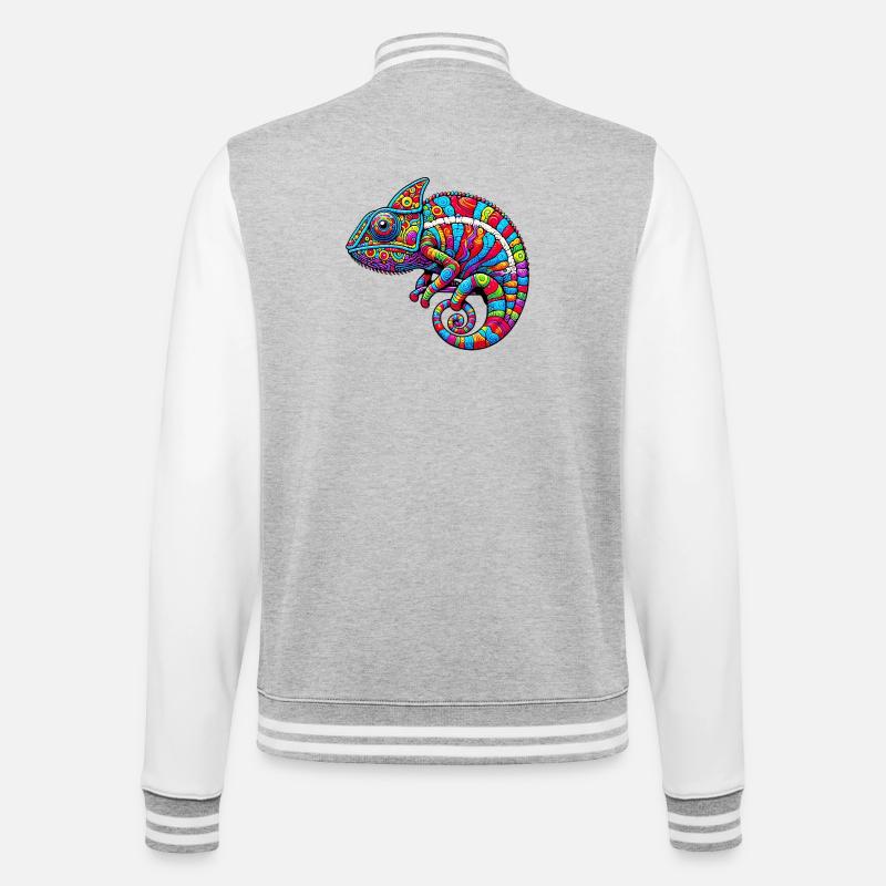 Caméléon - Veste Teddy - gris chiné / blanc