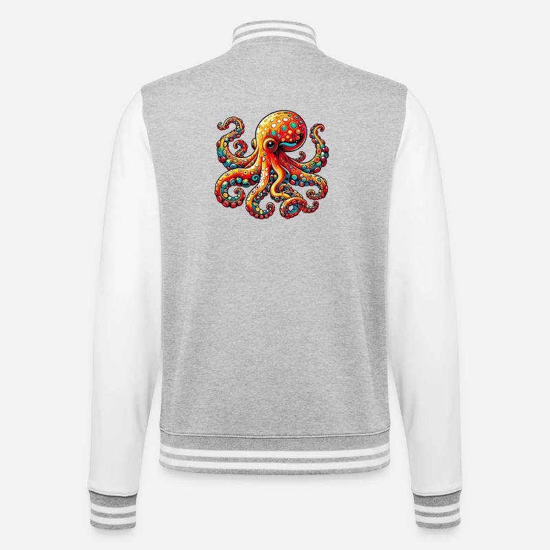 Octopus - College Sweat Jacket - heather grey/white