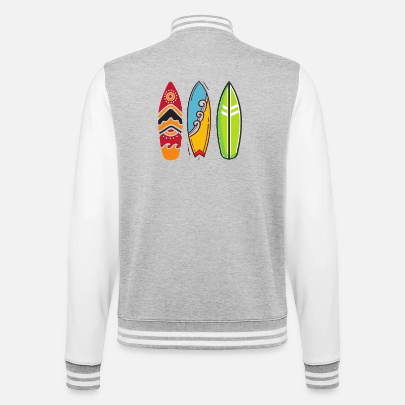 Planches de surf - Veste Teddy - gris chiné / blanc