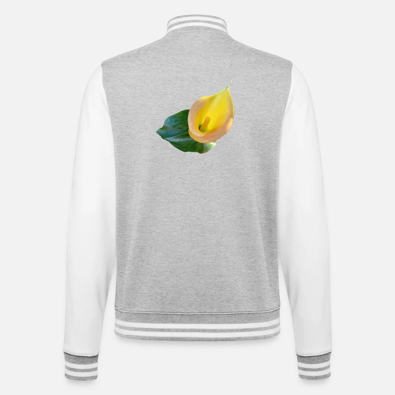 LYS CALLA JAUNE - Veste Teddy - gris chiné / blanc