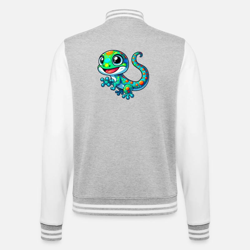 Gecko - Veste Teddy - gris chiné / blanc