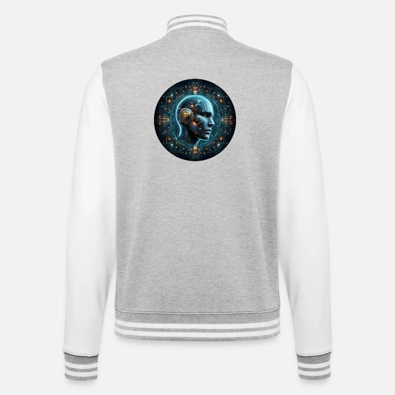 Intelligence Artificielle Cyber Head Tech - Veste Teddy - gris chiné / blanc