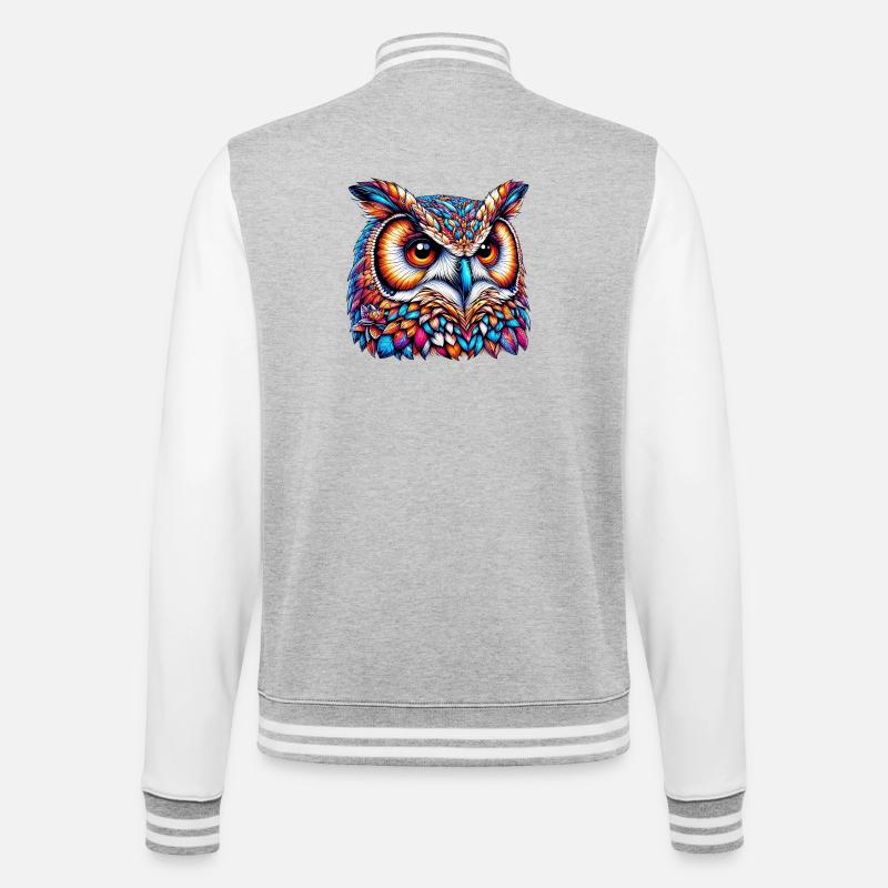 Hibou - Veste Teddy - gris chiné / blanc