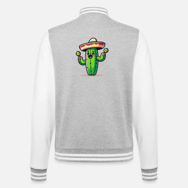 Fiesta Cactus : le shaker Saguaro - Veste Teddy - gris chiné / blanc