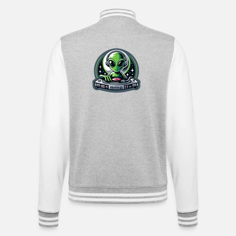Galactic Grooves : le DJ extraterrestre - Veste Teddy - gris chiné / blanc