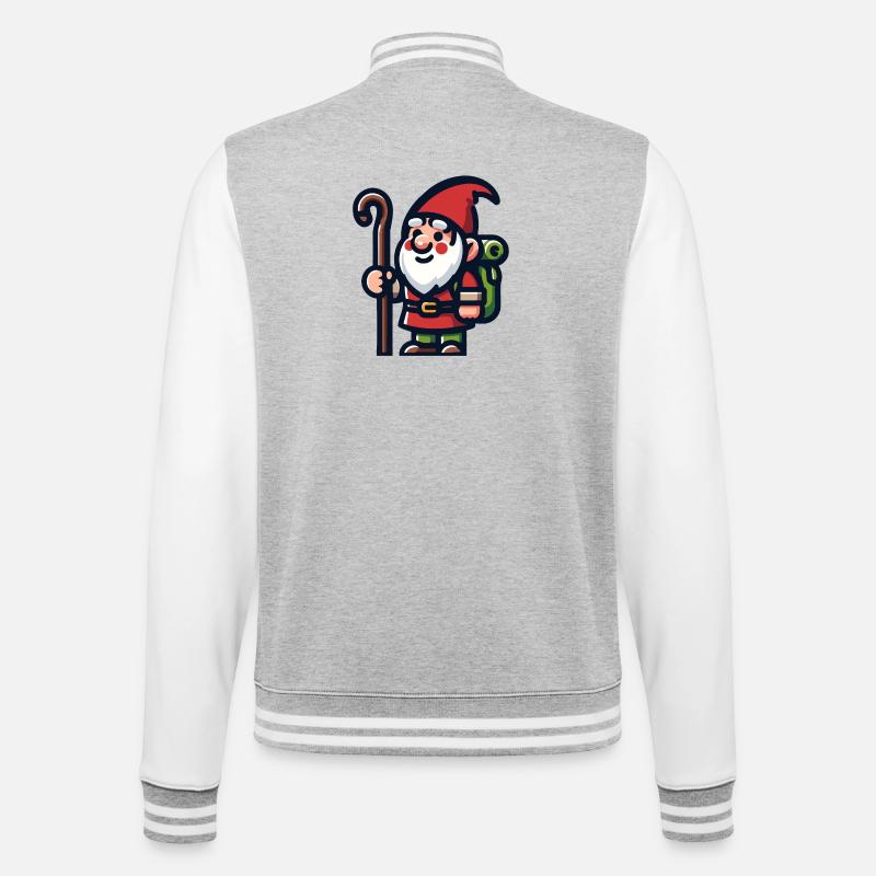Gnome itinérant : le voyageur pionnier - Veste Teddy - gris chiné / blanc
