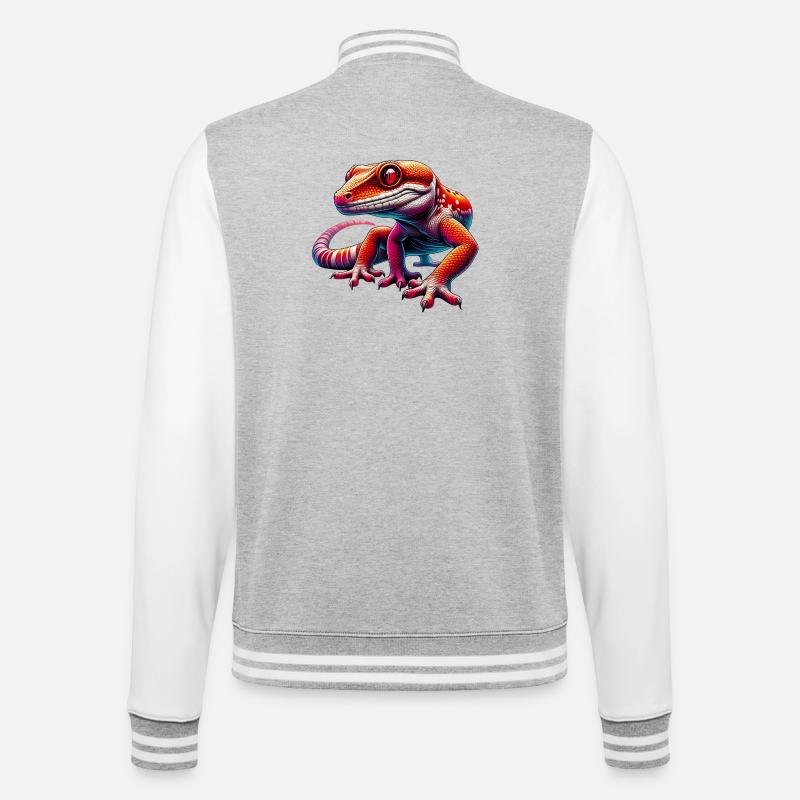 Gecko - Veste Teddy - gris chiné / blanc
