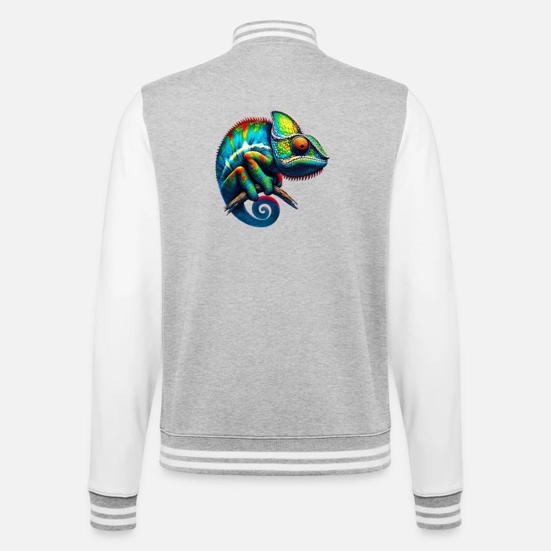 Caméléon - Veste Teddy - gris chiné / blanc