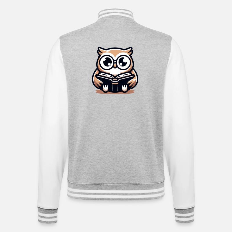 Wise Owl Reader Bookish Charm - College Sweat Jacket - heather grey/white